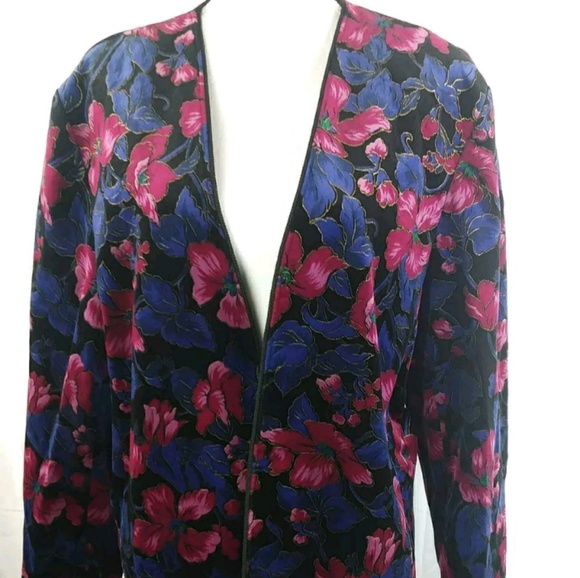 velvet floral blazer womens